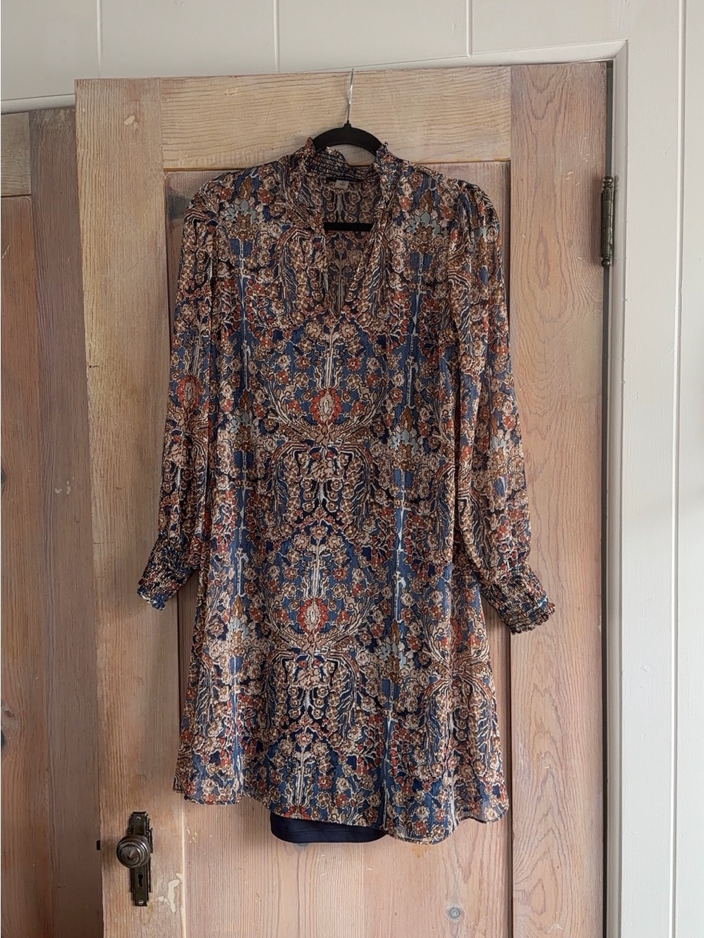 Tommy Hilfiger Navy Multi Paisley Long-Sleeve Dress